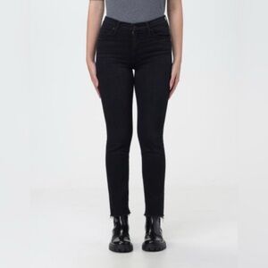 Mother - Women’s High Waisted Ankle Fray Blackbird Jeans - Size 28 - Black